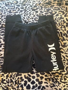Hurley Black Joggers with White Logo